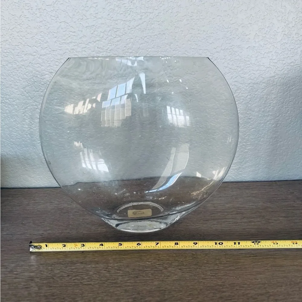 Large Round Slim Profile Glass Decor Vase